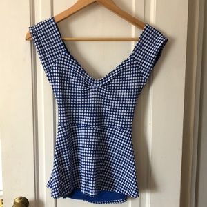 Anthropologie peplum open back top